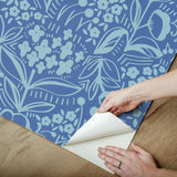 York Jeani Blue Peel & Stick Wallpaper