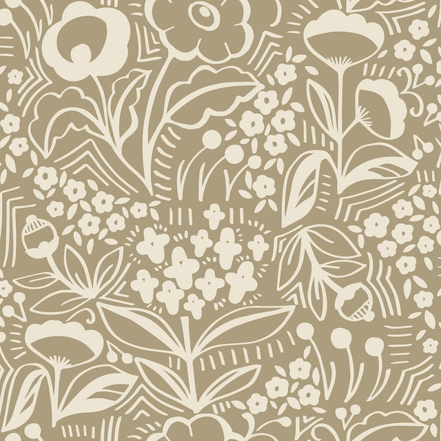 York Jeani Light Brown Peel & Stick Wallpaper