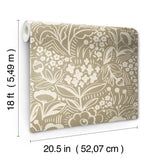 York Jeani Light Brown Peel & Stick Wallpaper