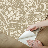 York Jeani Light Brown Peel & Stick Wallpaper