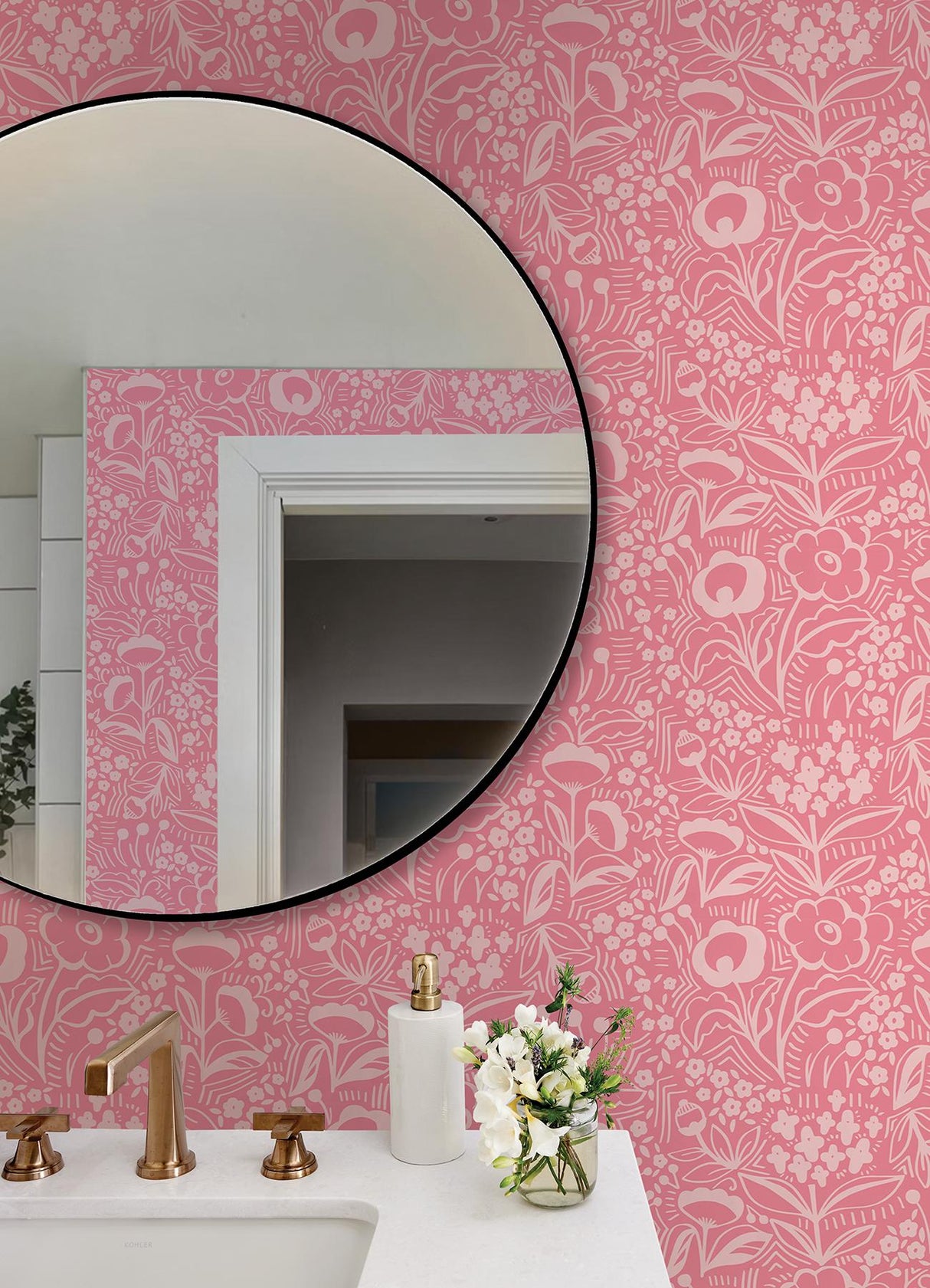 York Jeani Pink Peel & Stick Wallpaper