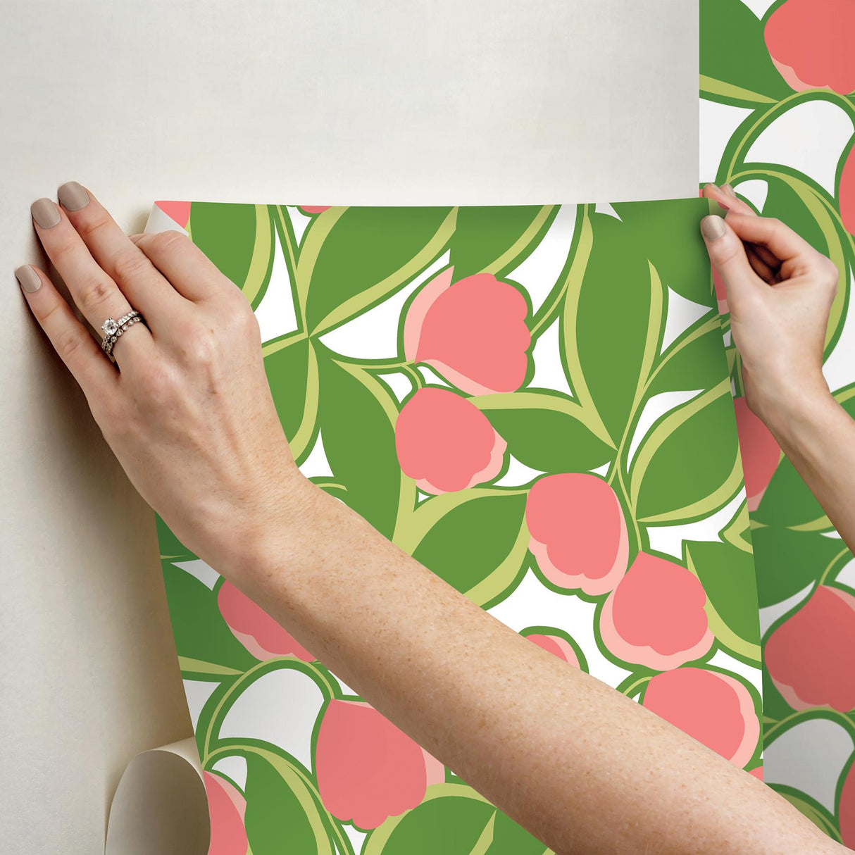 York Talia Green Peel & Stick Wallpaper