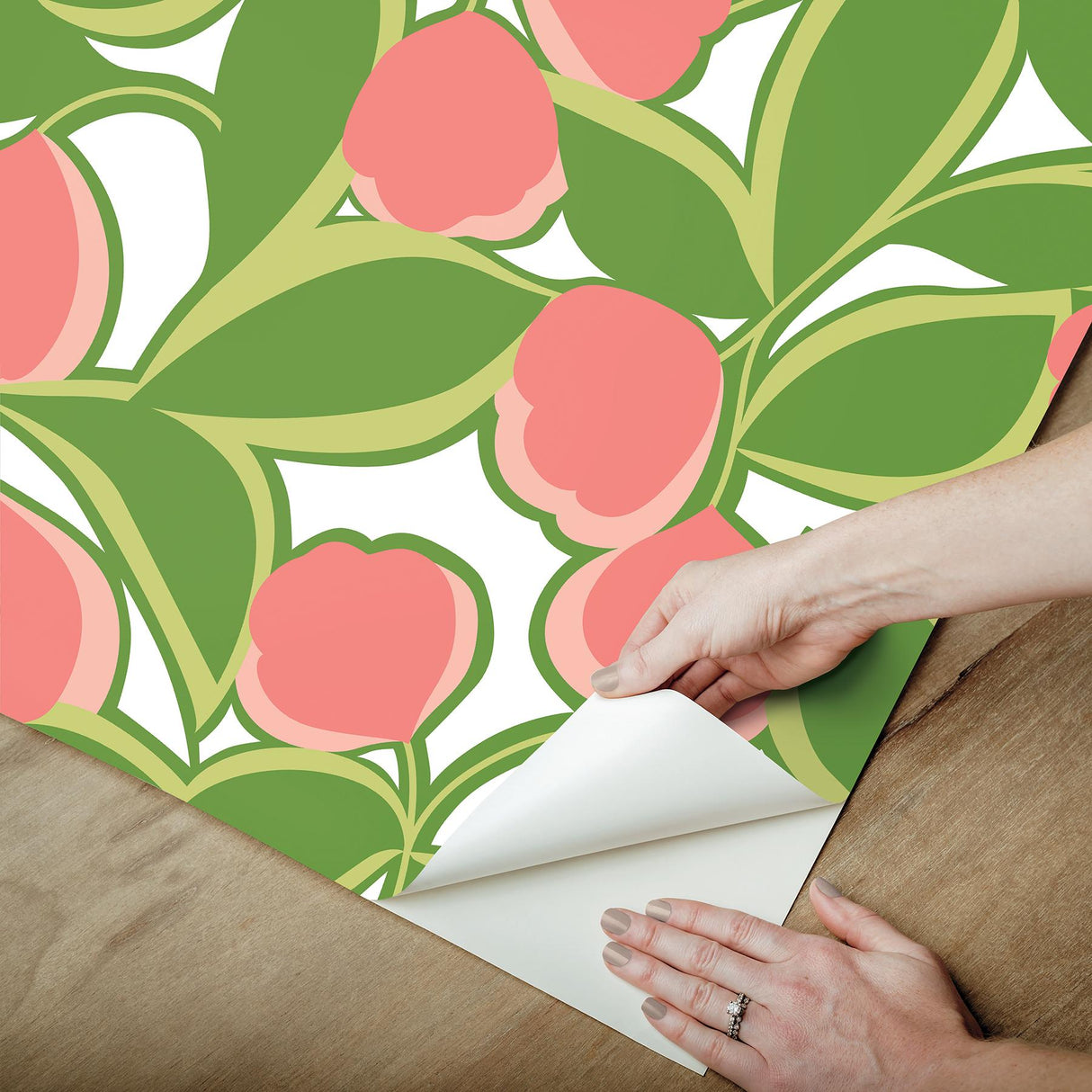 York Talia Green Peel & Stick Wallpaper