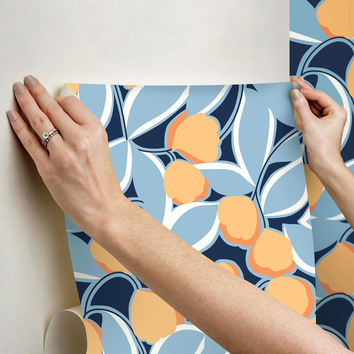 York Talia Light Blue Peel & Stick Wallpaper
