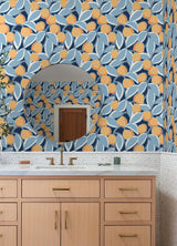 York Talia Light Blue Peel & Stick Wallpaper