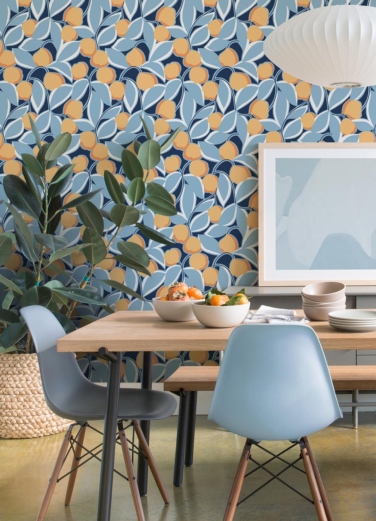 York Talia Light Blue Peel & Stick Wallpaper