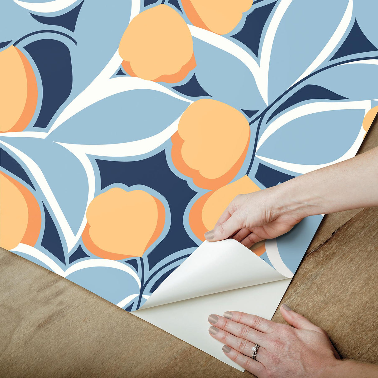 York Talia Light Blue Peel & Stick Wallpaper