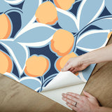 York Talia Light Blue Peel & Stick Wallpaper