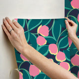 York Talia Navy Peel & Stick Wallpaper
