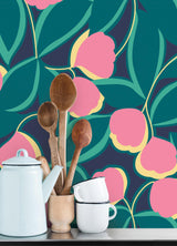 York Talia Navy Peel & Stick Wallpaper