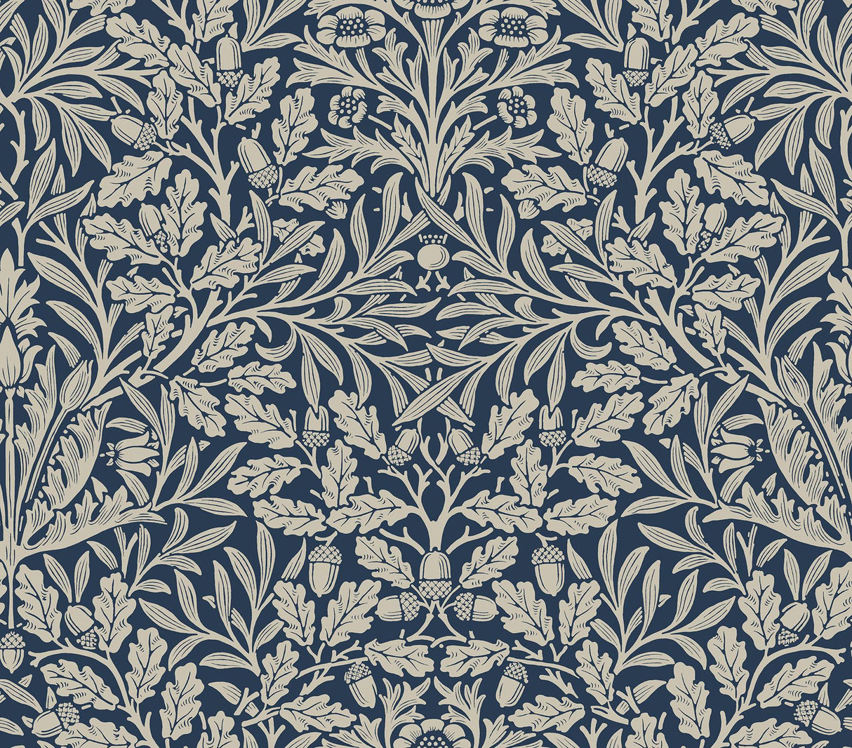 York Acorn Indigo Peel and Stick Wallpaper