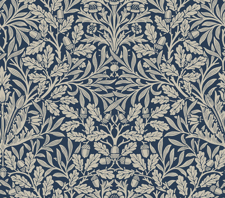 York Acorn Indigo Peel and Stick Wallpaper