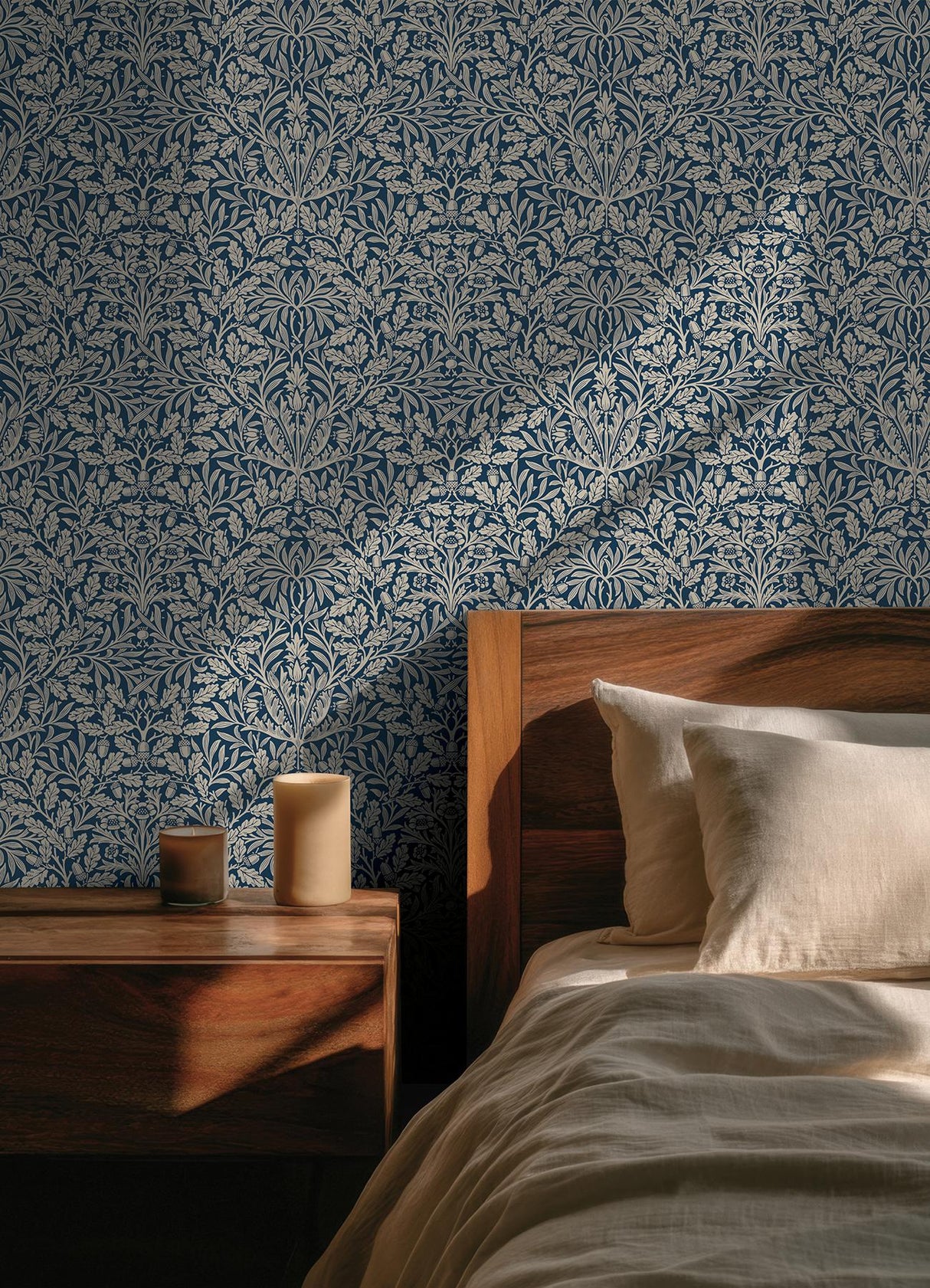 York Acorn Indigo Peel and Stick Wallpaper