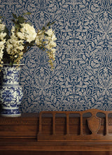 York Acorn Indigo Peel and Stick Wallpaper