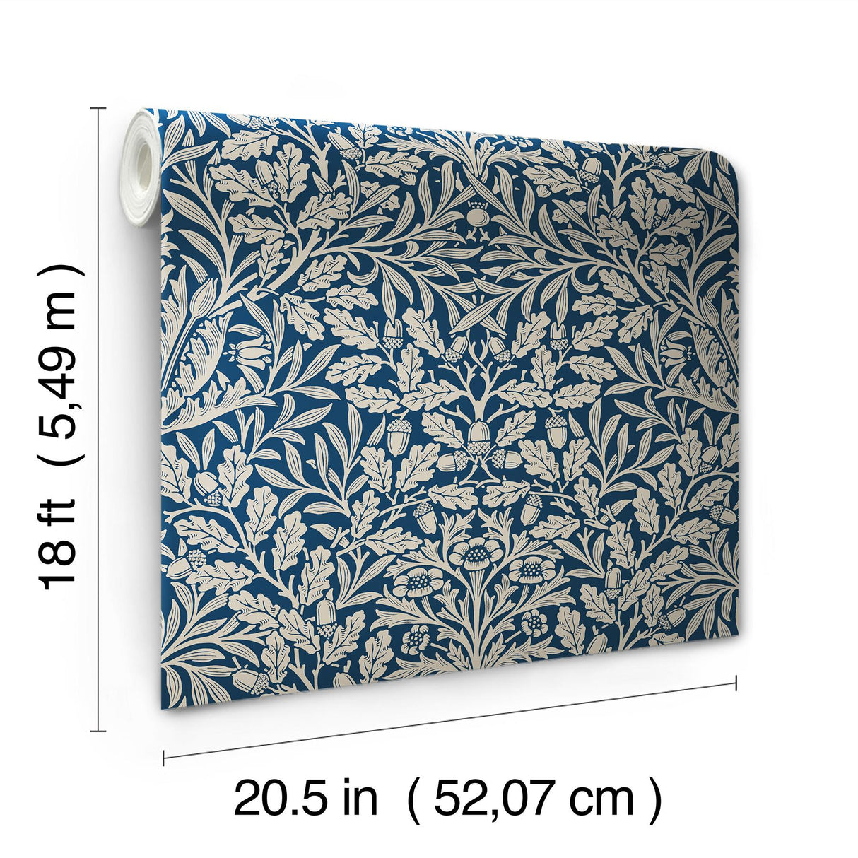 York Acorn Indigo Peel and Stick Wallpaper