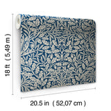 York Acorn Indigo Peel and Stick Wallpaper