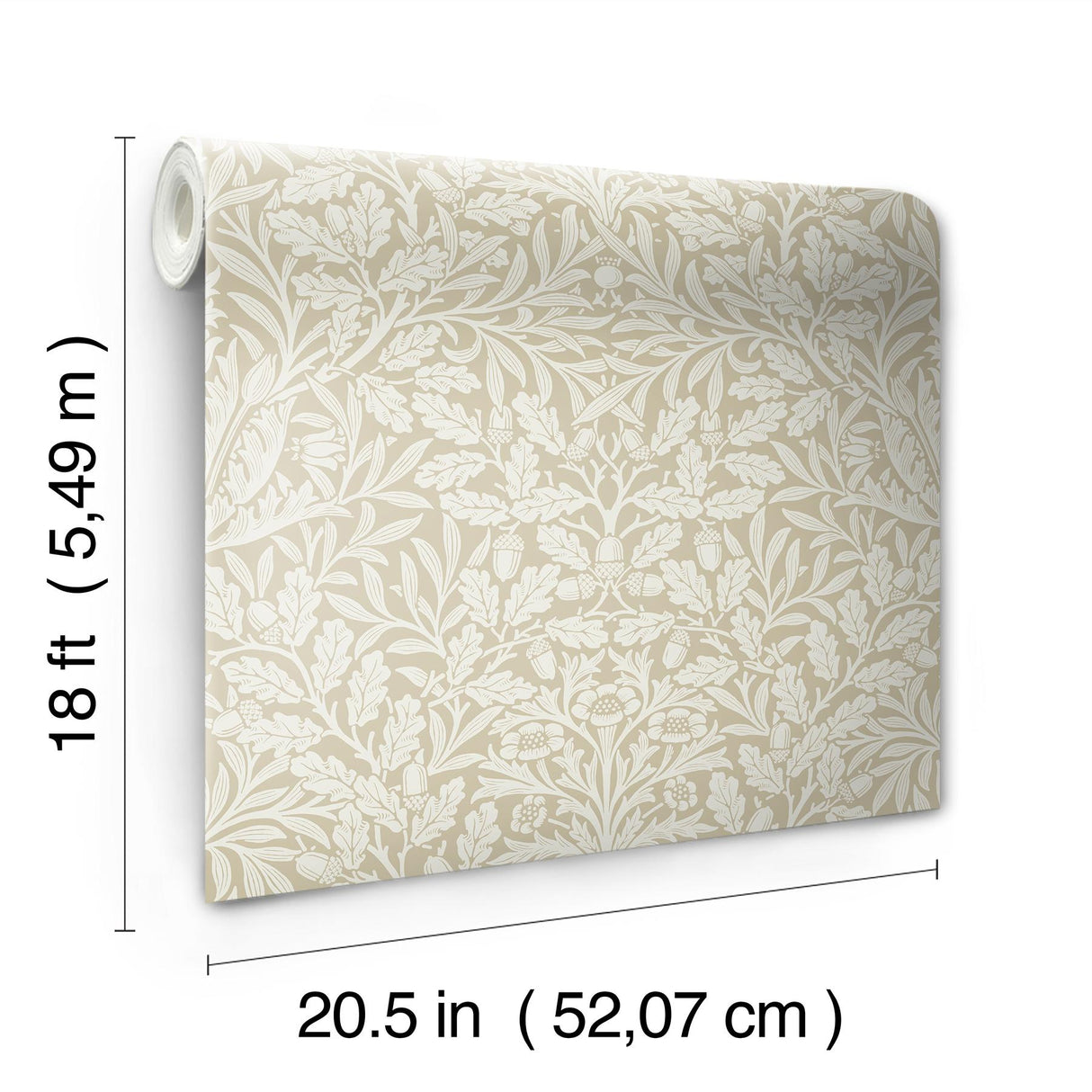 York Acorn Wheat Peel and Stick Wallpaper