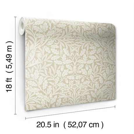 York Acorn Wheat Peel and Stick Wallpaper