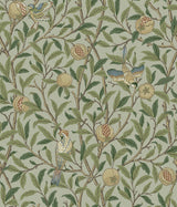 York Bird and Pomegranate Bayleaf and Forest Peel and Stick Wallpaper