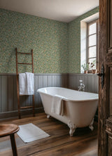 York Bird and Pomegranate Bayleaf and Forest Peel and Stick Wallpaper