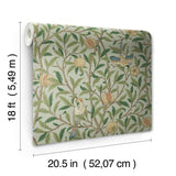 York Bird and Pomegranate Bayleaf and Forest Peel and Stick Wallpaper