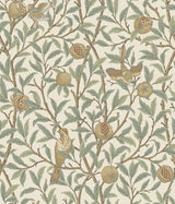 York Bird and Pomegranate Linen and Sage Peel and Stick Wallpaper
