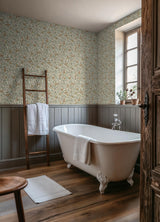 York Bird and Pomegranate Linen and Sage Peel and Stick Wallpaper