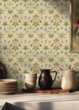 York Daisy Fennel and Rose Peel and Stick Wallpaper