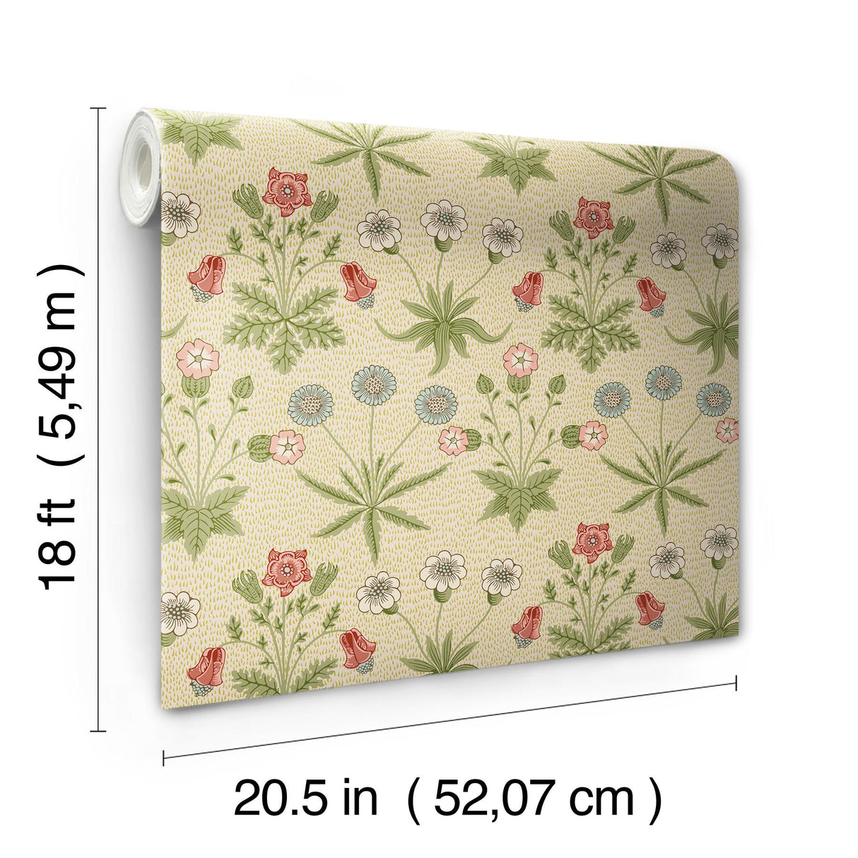 York Daisy Fennel and Rose Peel and Stick Wallpaper