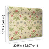 York Daisy Fennel and Rose Peel and Stick Wallpaper