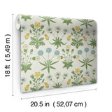 York Daisy Saffron and Thyme Peel and Stick Wallpaper