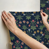 York Daisy Indigo Peel and Stick Wallpaper