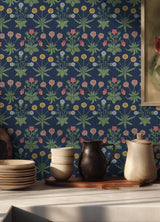 York Daisy Indigo Peel and Stick Wallpaper