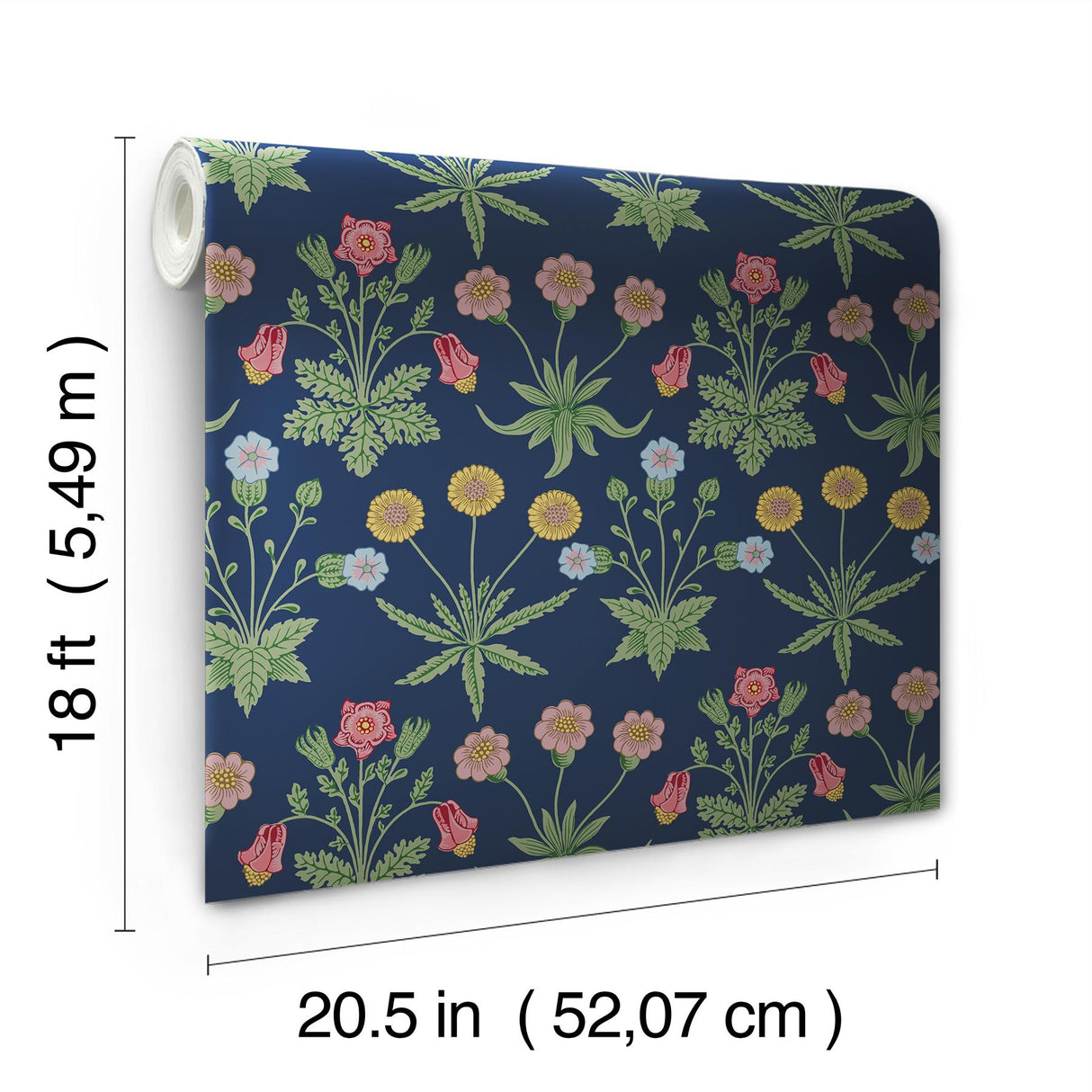York Daisy Indigo Peel and Stick Wallpaper