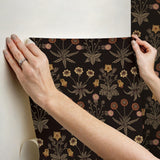 York Daisy Chocolate and Paprika Peel and Stick Wallpaper