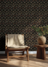York Daisy Chocolate and Paprika Peel and Stick Wallpaper