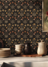 York Daisy Chocolate and Paprika Peel and Stick Wallpaper