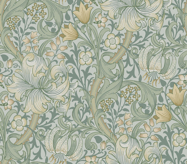 York Golden Lily Sea Glass Peel and Stick Wallpaper