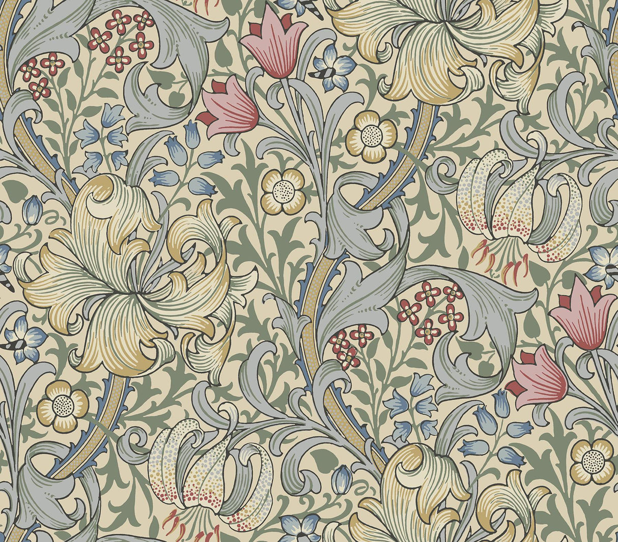 York Golden Lily Linen Peel and Stick Wallpaper