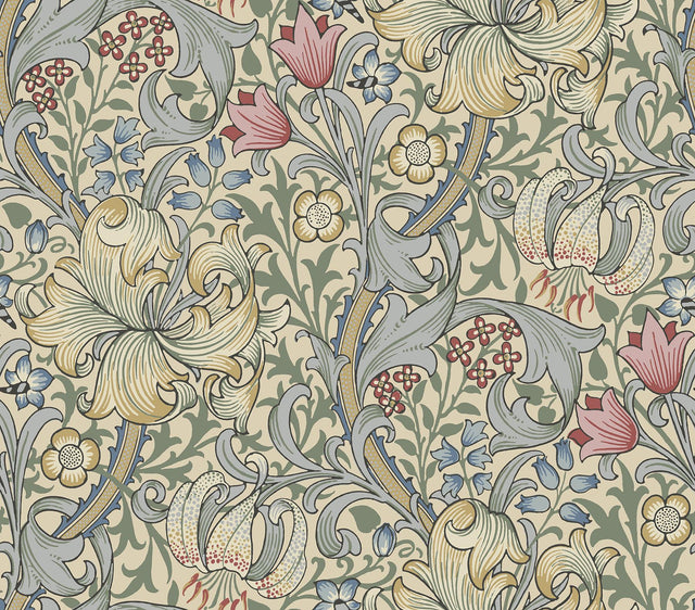 York Golden Lily Linen Peel and Stick Wallpaper