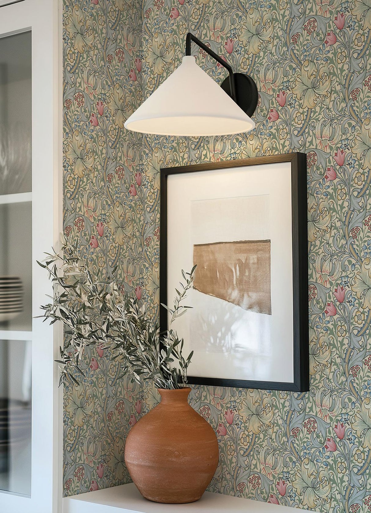 York Golden Lily Linen Peel and Stick Wallpaper