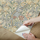 York Golden Lily Linen Peel and Stick Wallpaper