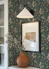 York Golden Lily Indigo and Rose Peel and Stick Wallpaper
