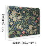 York Golden Lily Indigo and Rose Peel and Stick Wallpaper