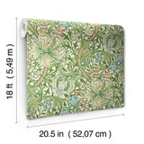 York Golden lily Boughs Green Peel and Stick Wallpaper