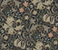 York Golden Lily Charcoal and Coral Peel and Stick Wallpaper