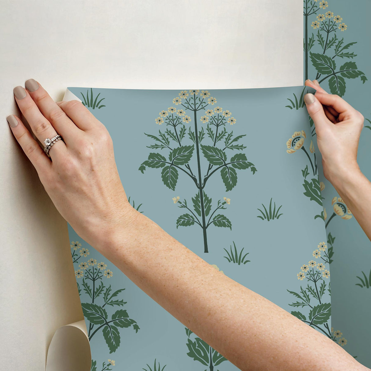 York Meadow Sweet Woad and Forest Peel and Stick Wallpaper