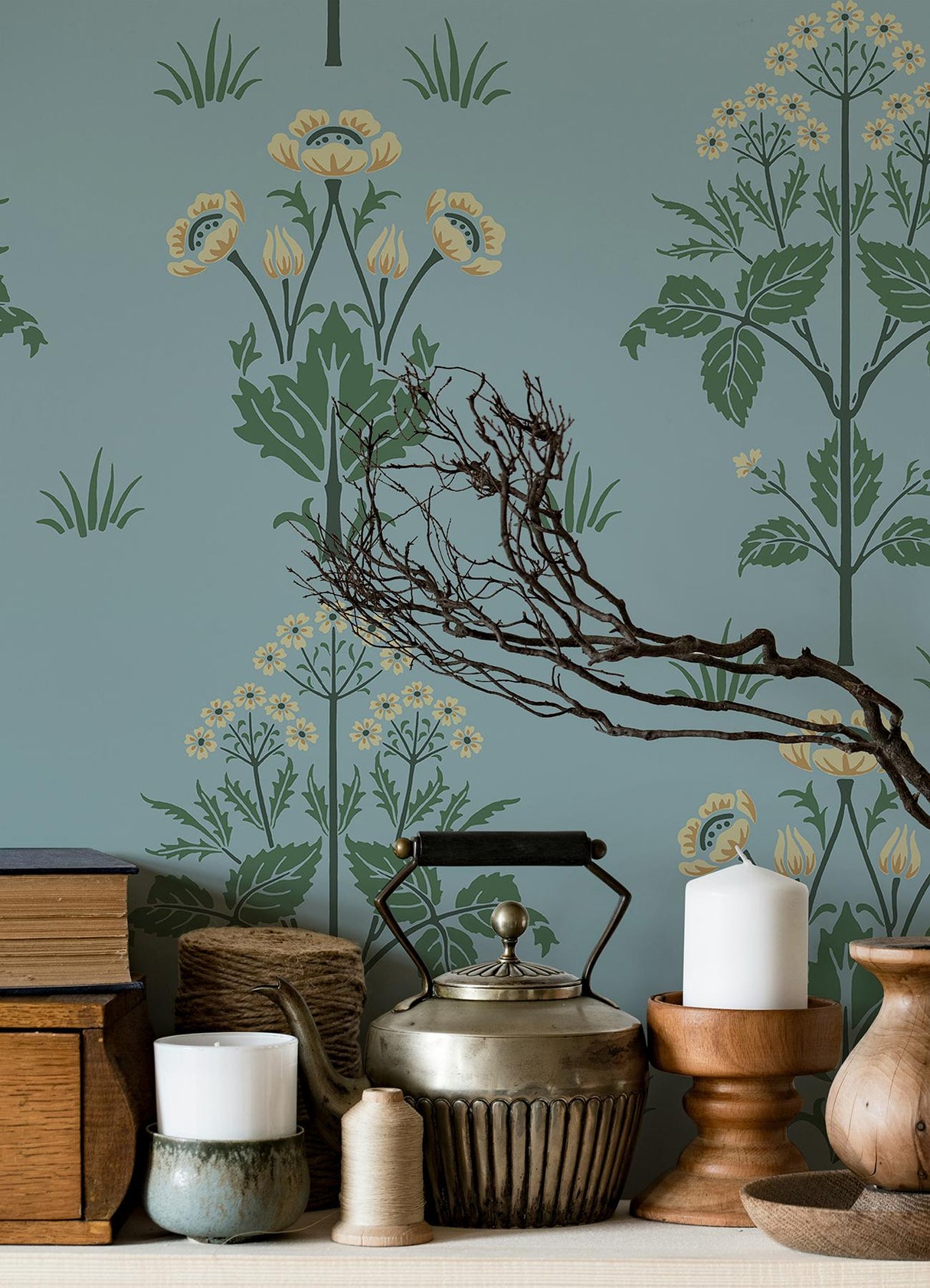 York Meadow Sweet Woad and Forest Peel and Stick Wallpaper