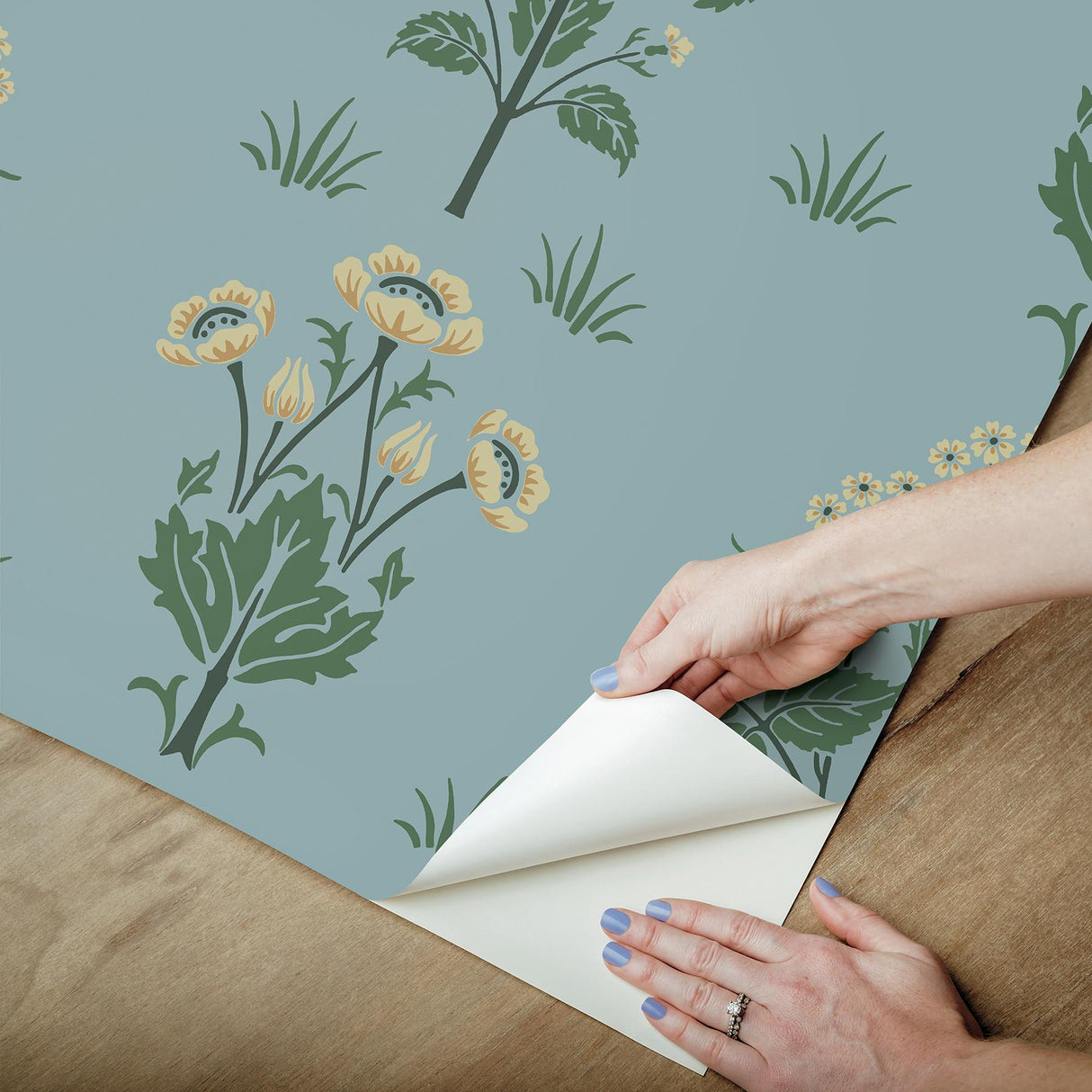 York Meadow Sweet Woad and Forest Peel and Stick Wallpaper