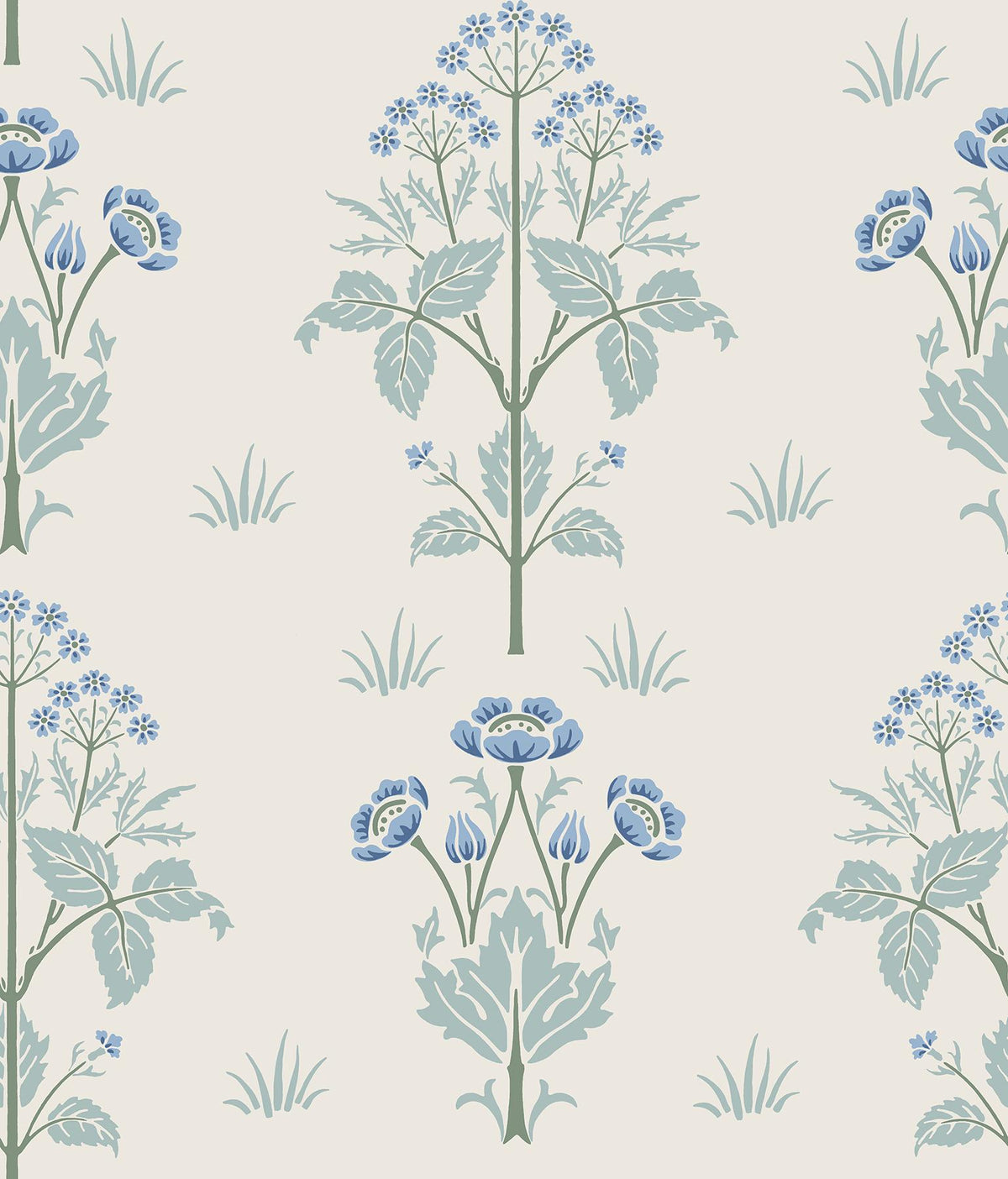 York Meadow Sweet Chalk and Wedgwood Peel and Stick Wallpaper